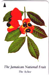 C and W phone card showing the ackee